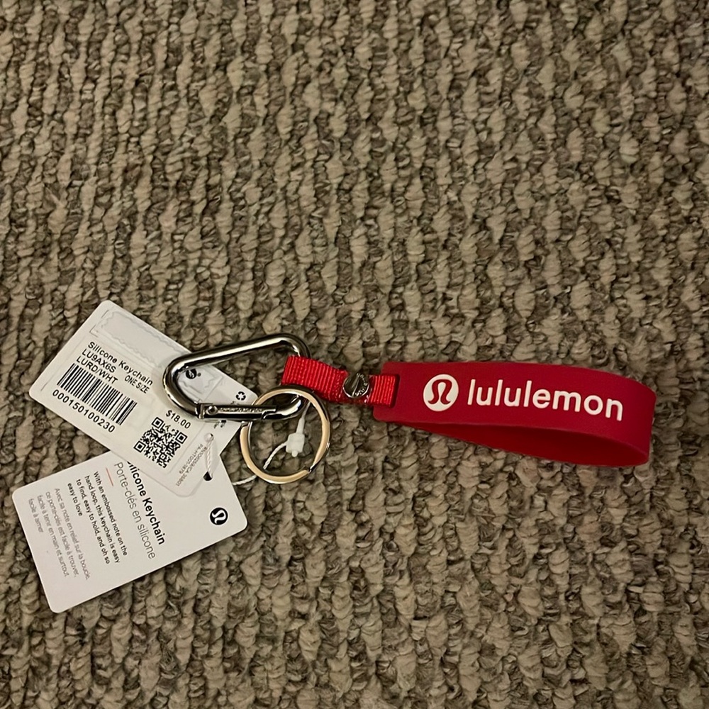 Lululemon Silicone Key Chain Color: Lulu Red/White Size OS NWT